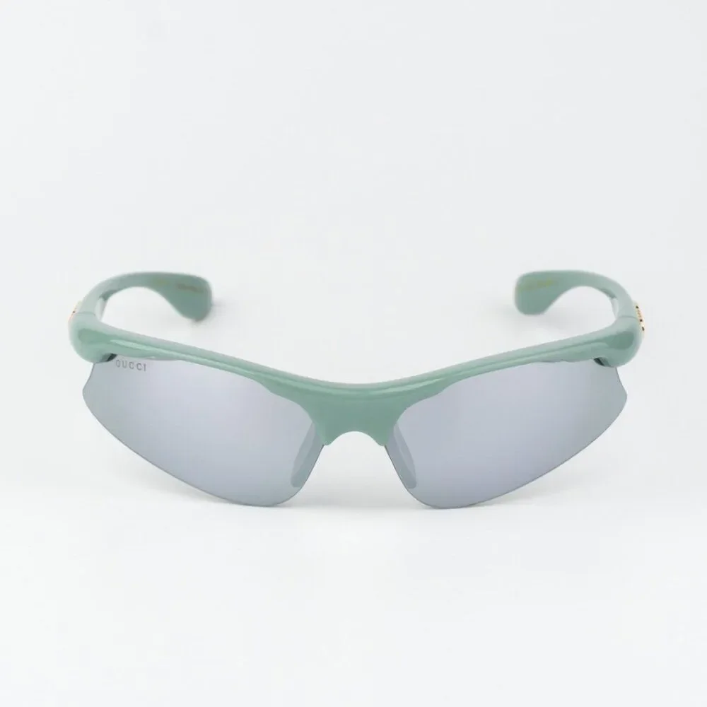 SALE! Gucci Men Sunglasses Green Silver Mirror Mask GG1774S 005 BRAND NEW
